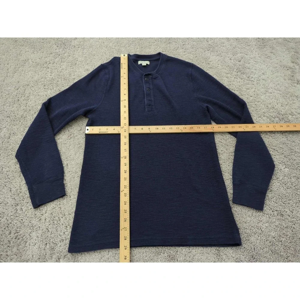 J Crew Sweater Mens Large‎ Blue Pullover Henley Long Sleeve Broken-in Slim Knit